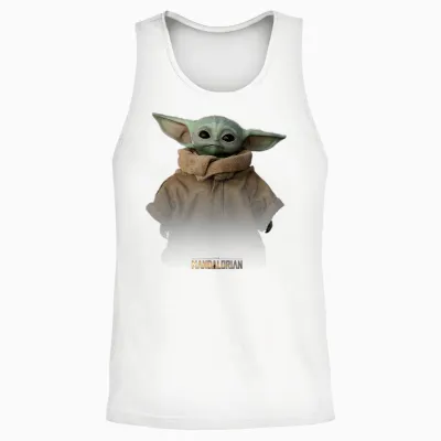 Star Wars the Mandalorian Logo the Child Simple Portrait Unisex Tank Top - White