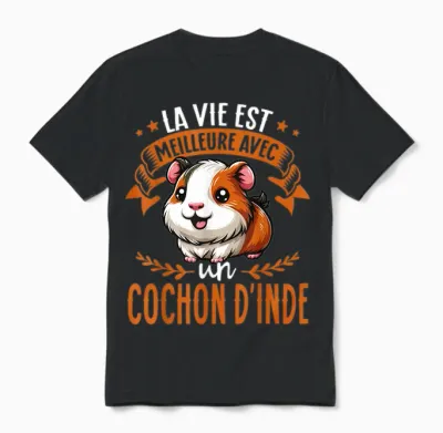 Life Is Better with a Pig India Unisex T-Shirt - Black