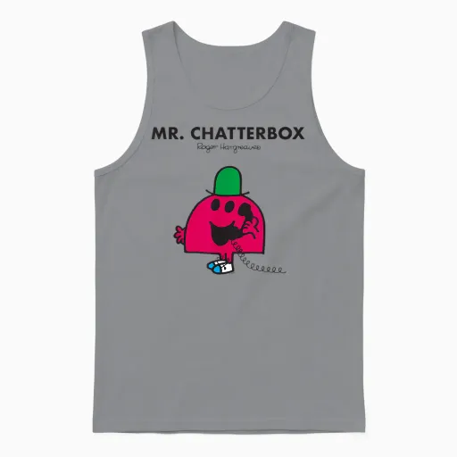 Mr. Men Mr. Chatterbox Unisex Tank Top in Sport Grey