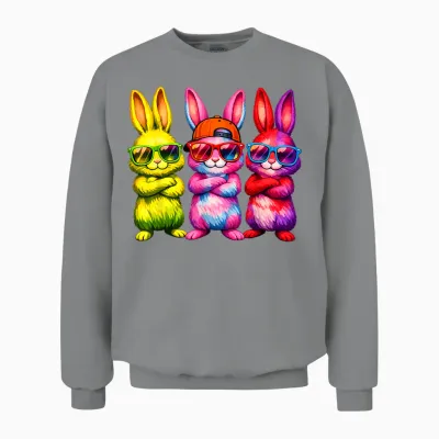 Lustige Osterhase Coole Hasen Kinder Für Ostern Jungen Mädchen Unisex Sweatshirt - Sport Grey
