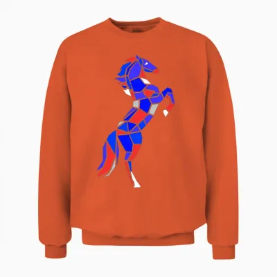 Prismatic Mosaic Horse Unisex Sweatshirt - Orange