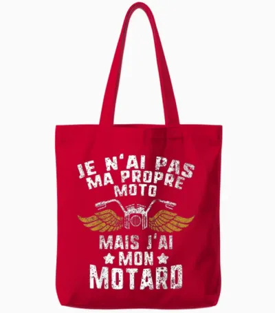 T-Shirt Biker Girlfriend Wife Valentine's Day Women's Friend Tote Bags - Red