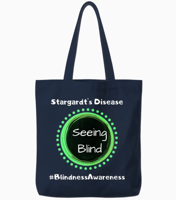 Stargardt S Disease (seeing Blind) Awareness Tote Bags in Navy