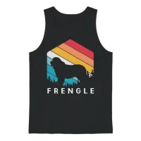 Retro Dog Owner Mix Breed Dog Frengle Dog Unisex Tank Top - Black – 1