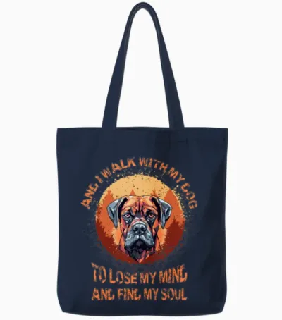 Boxer-Dog-Breeds Funny Sayings Boxer-Dog Tote Bags - Navy
