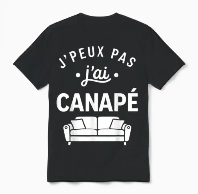 Citation Sieste Humour J'peux Pas J'ai Canapé Unisex T-Shirt - Black
