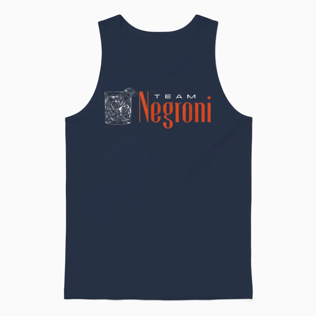 Team Negroni | Classic Gin Vermouth Cocktail Drink & Club Unisex Tank Top in Navy