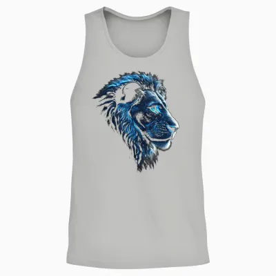 Löwe Artwork - Blaue Augen Zoo Tier Löwe Unisex Tank Top - Ash