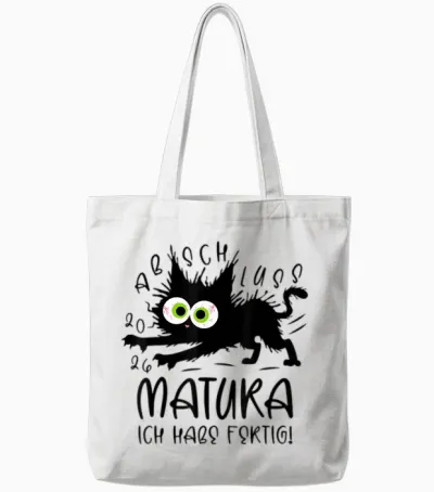 Matura 2026 Ich Habe Fertig Katze Schule Abschluss Geschafft Tote Bags - White