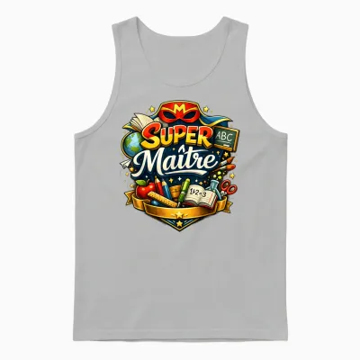 Cadeau Super Maître D'école Original Fin D'année Enseignant Unisex Tank Top - Ash