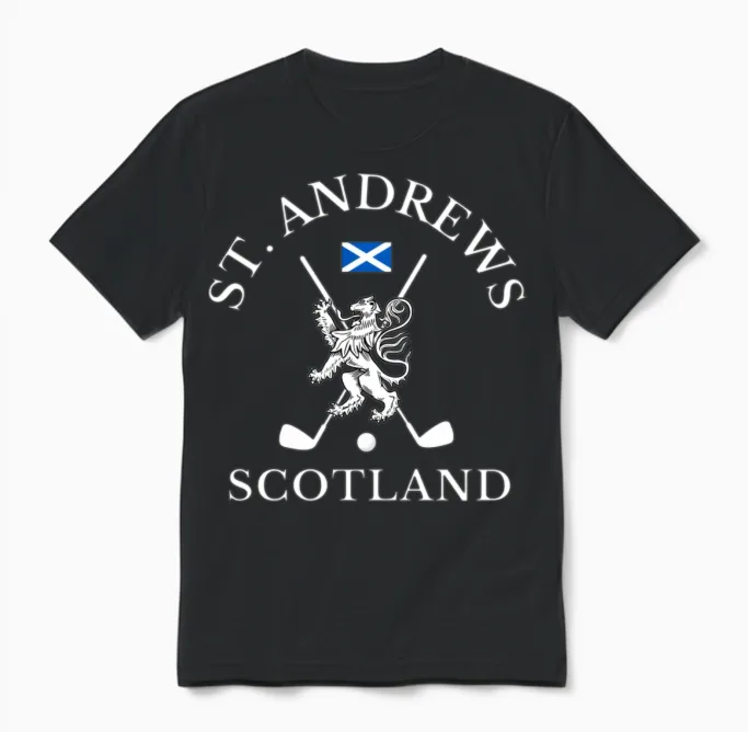 St Andrews Scotland Golf Fan Unisex T-Shirt in Black