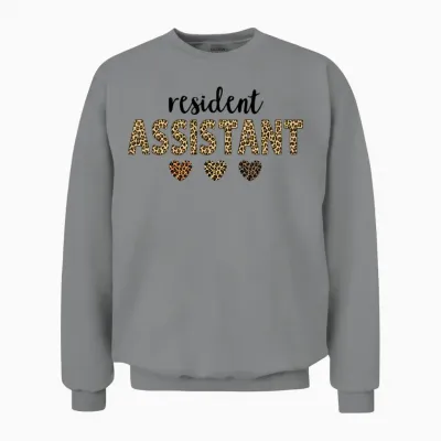 Resident Assistant Squad Funny Assistant Leopard Unisex Sweatshirt - Sport Grey