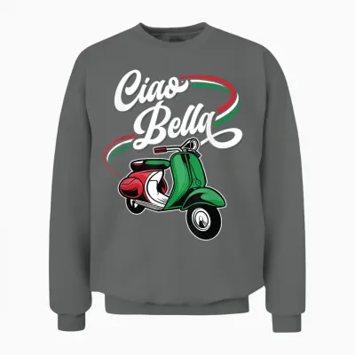 Scooter Moped Ciao Bella Italy Unisex Sweatshirt - Graphite Heather