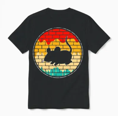 Mouse Retro Unisex T-Shirt - Black
