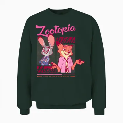 Disney Zootopia 2 Judy Hopps & Nick Wilde Undercover Unisex Sweatshirt - Forest