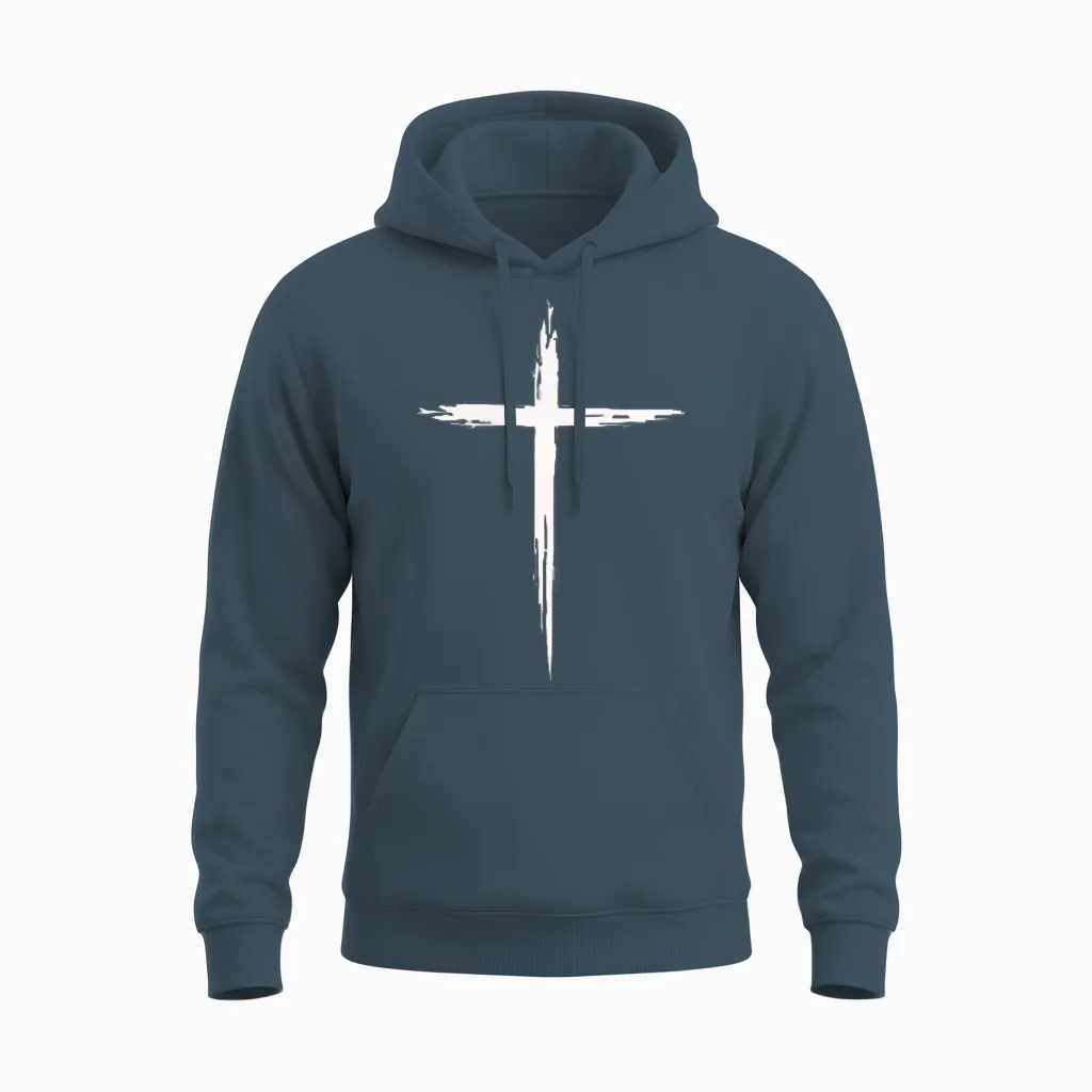 Cross Jesus Christ Cross Christian Man Woman T-Shirt, Black, S Unisex Hoodie in Dark Heather