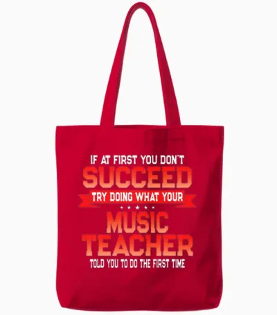 Fun Music Teacher Gift Funny School Band Choir Tote Bags - Red