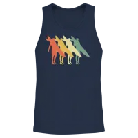 Retro Surfing Unisex Tank Top - Navy – 2