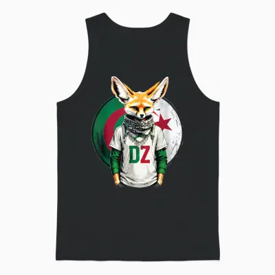 Fennec Algerian Flag Football Gift Jersey Dz Unisex Tank Top - Black