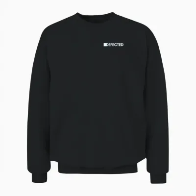 Defected Light Logo Printed on T-Shirt Pocket Unisex Sweatshirt - Black