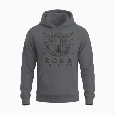 History of Ancient Rome Spqr Roman Eagle Roma Invicta Unisex Hoodie - Charcoal