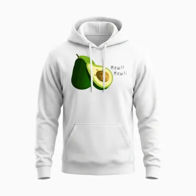 Funny Cat Avocado Unisex Hoodie - White