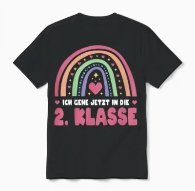 2 Klasse Schule Ich Gehe Jetzt in Die Zweite Klasse Unisex T-Shirt - Black