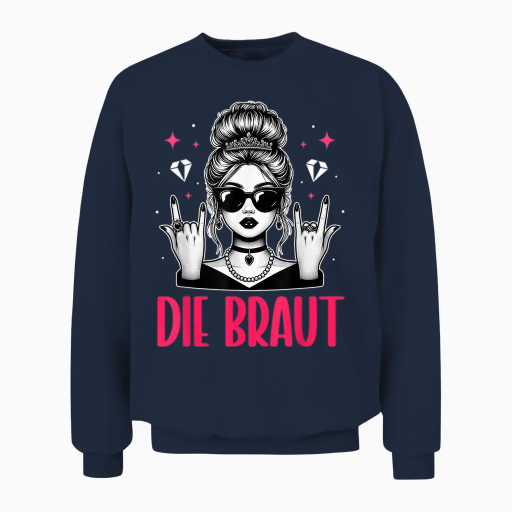 Die Braut Junggesellinnenabschied Bachelorette Trauzeugin Unisex Sweatshirt in Navy