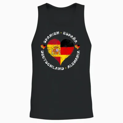 Spanien Deutschland Flaggen Stolze Spanisch Deutsch Fans Unisex Tank Top - Black