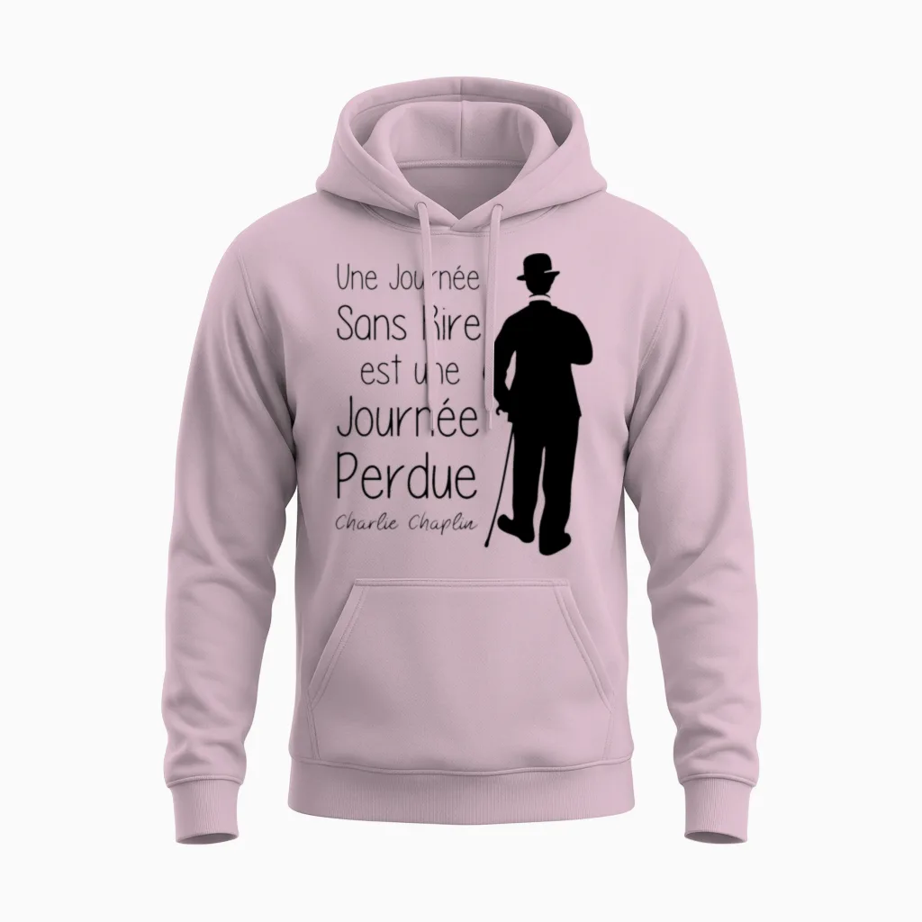 Une Journée Sans Rire !! Unisex Hoodie in Light Pink