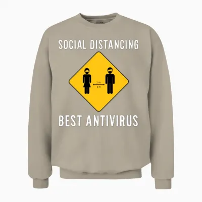Funny Social Distancing Unisex Sweatshirt - Sand