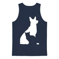 Dog and Cat Silhouette Dog Lover Cat Lover Dog Own Unisex Tank Top - Navy – 1