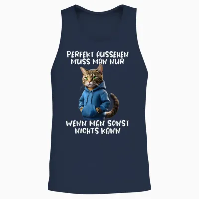 Funny Cats Saying Animal Lovers Funny Cat Cat Animals Unisex Tank Top - Navy