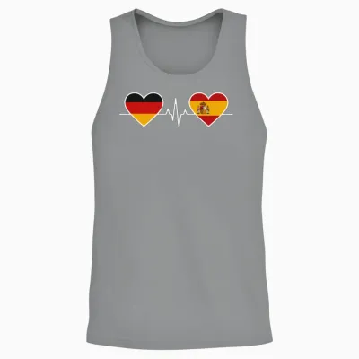 Germany Spain Heartbeat Flags Unisex Tank Top - Sport Grey