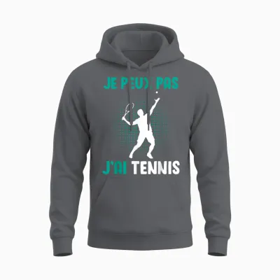 Je Peux Pas J'ai Tennis for Boys Man T-Shirt, Black, S Unisex Hoodie - Charcoal