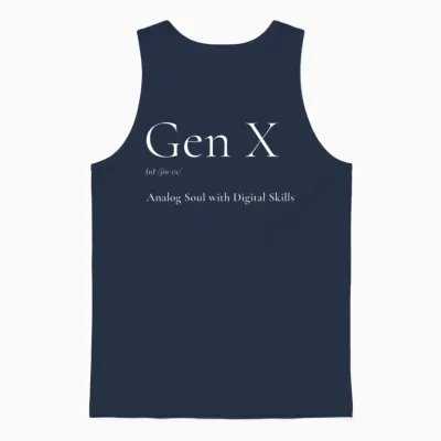 Genx Analog Soul with Digital Skills Unisex Tank Top - Navy