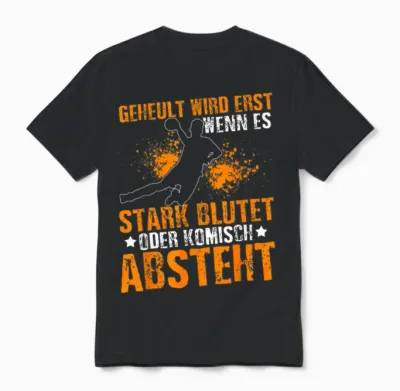 Geheult Wird Erst Wenn Es Stark Blutet Oder Komisch Absteht Unisex T-Shirt - Black