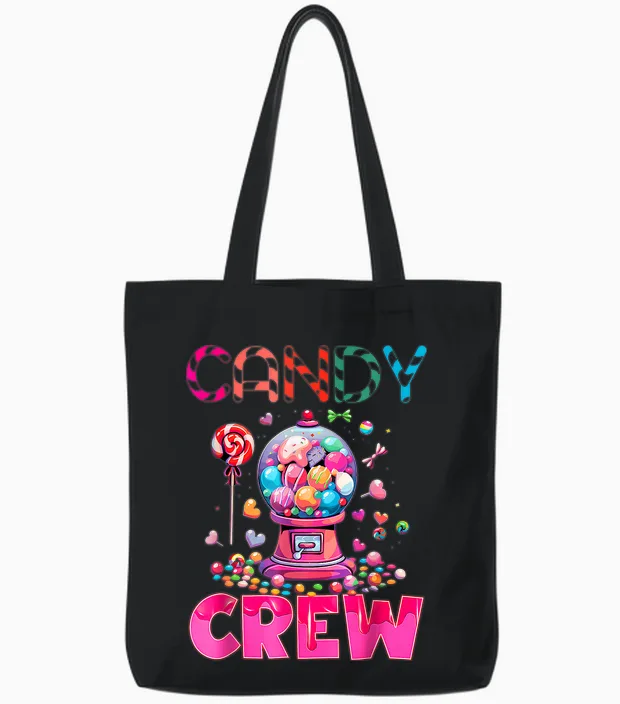 Candy Crew Candy Costume Women Candy Land Kids Sweetie Tote Bags in Black