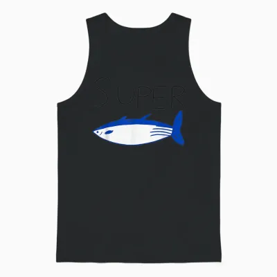 Super Tuna Funny Unisex Tank Top - Black