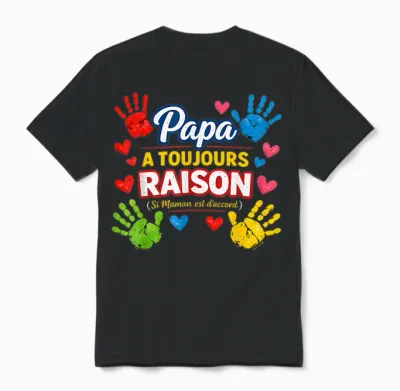 Gift Dad Always Reason Father's Day Original Children Unisex T-Shirt - Black