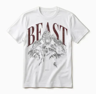 Gorilla Affe Gym Fitness Aesthetic Streetwear Damen Herren Unisex T-Shirt - White