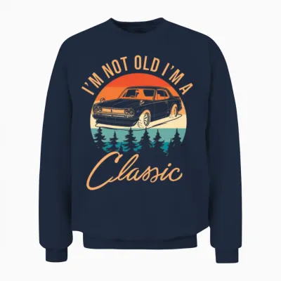 Retro Fashion Unisex Sweatshirt - Navy