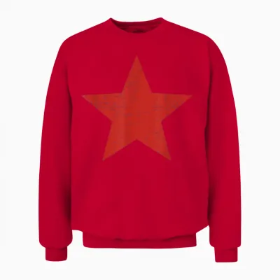 Rock Band Music Grunge Alternative Distressed Red Star 90s Unisex Sweatshirt - Red