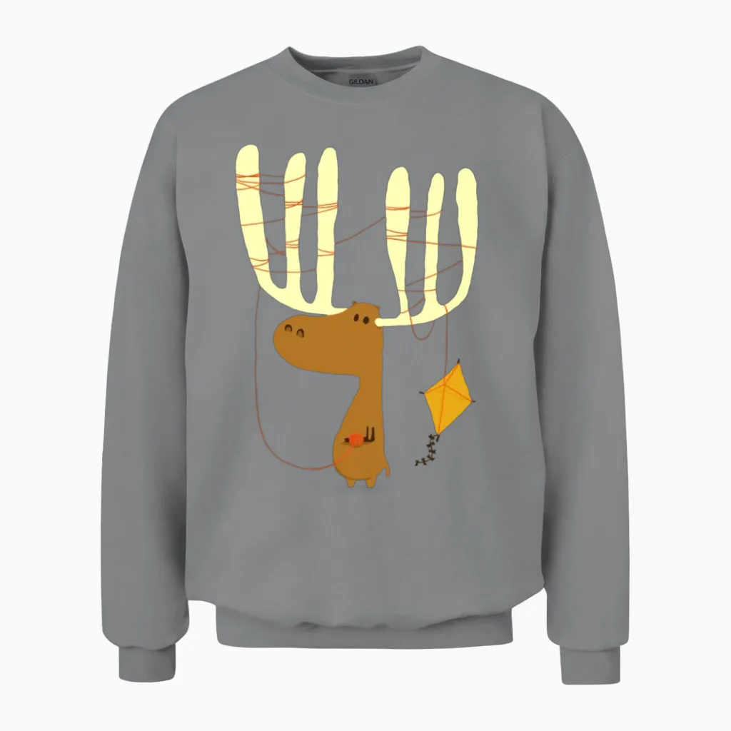 A Moose Ing Unisex Sweatshirt in Sport Grey