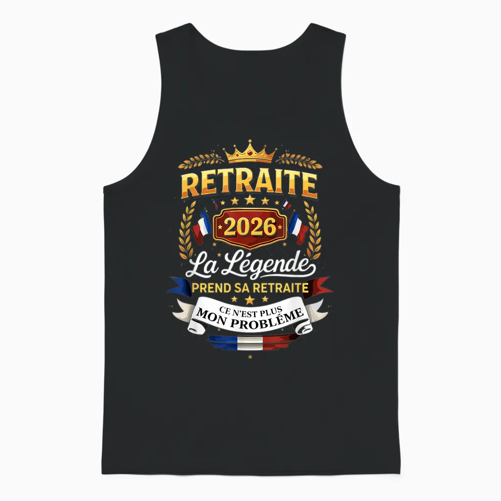 The Legend Retires 2026 Retired Man Unisex Tank Top in Black