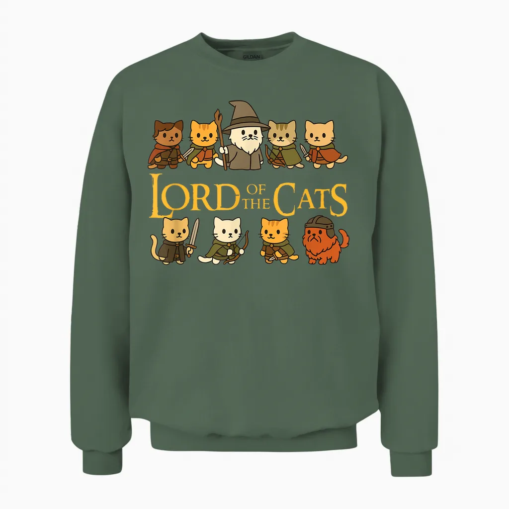 Lord of the Cats - Cat Lovers Unisex Sweatshirt in Military Green