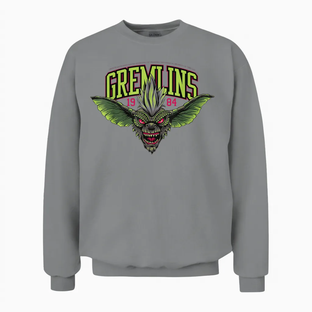Gremlins Halloween Design 1984 Creature Unisex Sweatshirt in Sport Grey