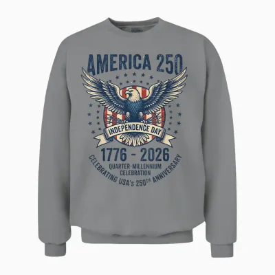Anniversaire Américain, états-Unis, 1776-2026, Quarter Millennium 250 Unisex Sweatshirt - Sport Grey
