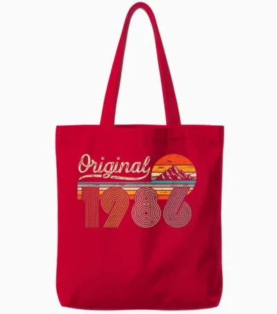 Original 1986 Jahrgang Vintage 40 Jahre Geburtstag Mann Frau Tote Bags - Red