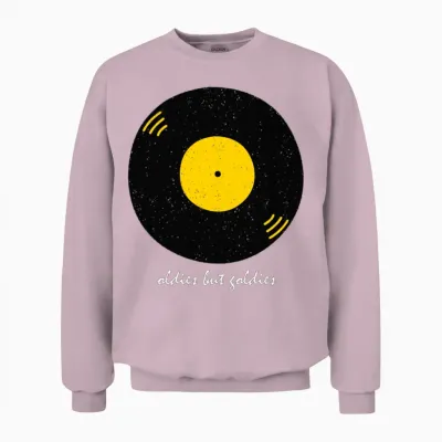 Vintage Music Vinyl Retro Unisex Sweatshirt - Light Pink
